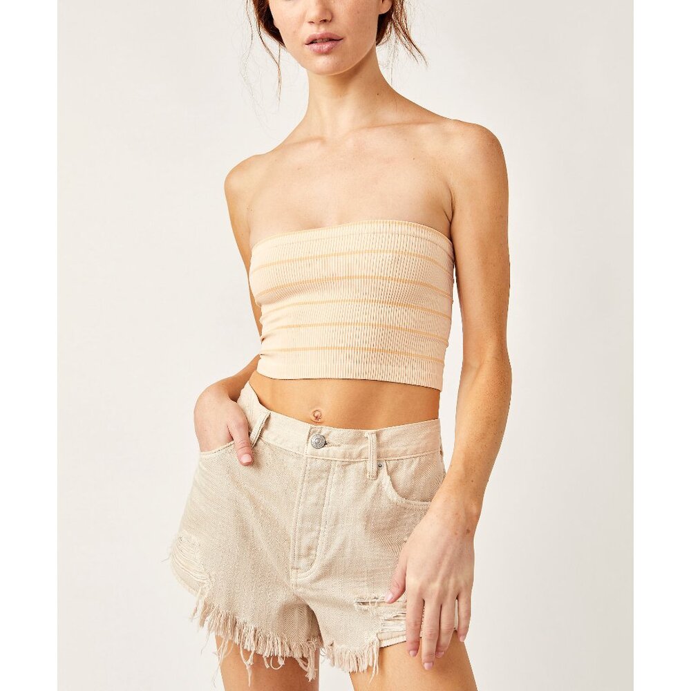 🆕 FREE PEOPLE Striped Amelia Bandeau / Almond Cream
